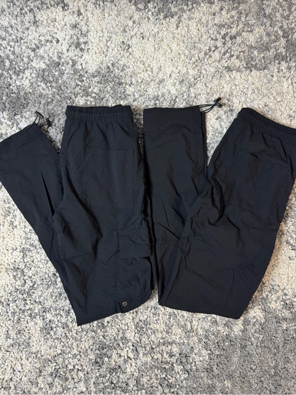 Set of 2 - American Stitch, Men's Black Lightweight Elastic-Waist Cargo Joggers